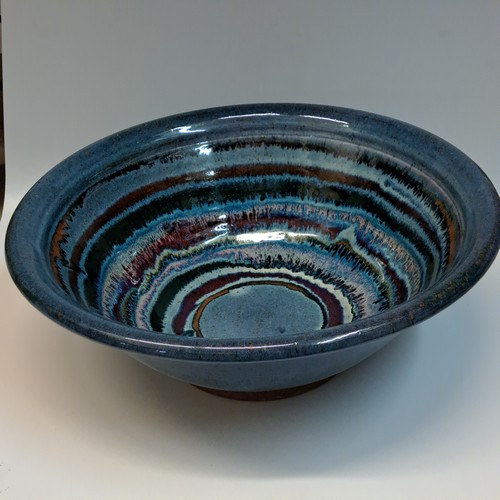 #240726 Deep Bowl, Blue Swirl $42 at Hunter Wolff Gallery